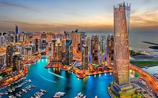 Dubai skyline with Burj Khalifa